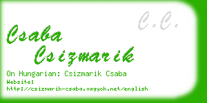 csaba csizmarik business card
